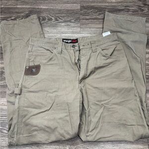 34x36 Wrangler Riggs Workwear Men's Brown Cargo Pants